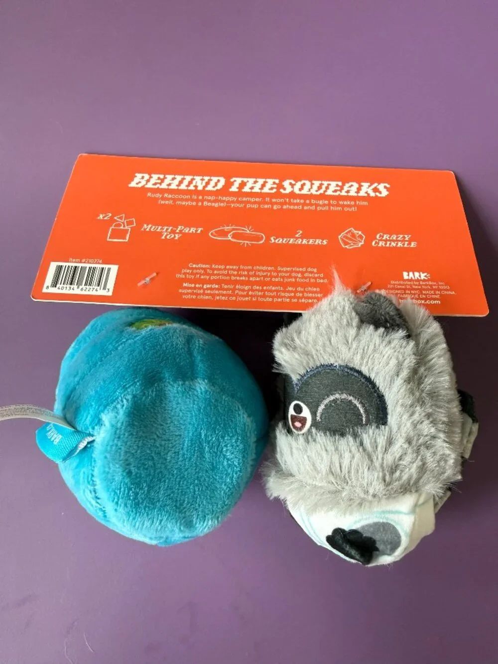 NWT! Bark | Nap Bandit Raccoon Toy
